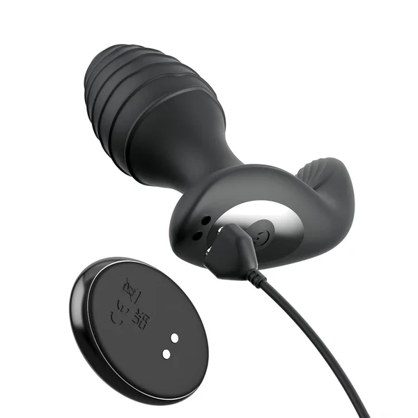 Anal Fantasy Elite Gyro-Milk Pro - Black - Black USB Rechargeable Gyrating Butt Plug — image 4 of 6
