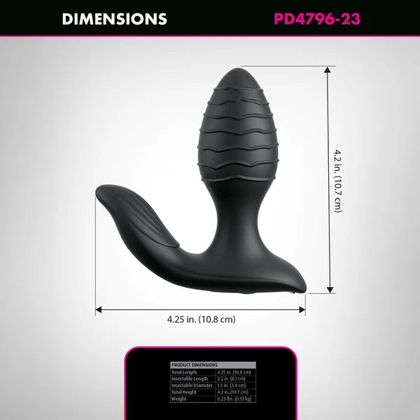Anal Fantasy Elite Gyro-Milk Pro - Black - Black USB Rechargeable Gyrating Butt Plug — image 5 of 6