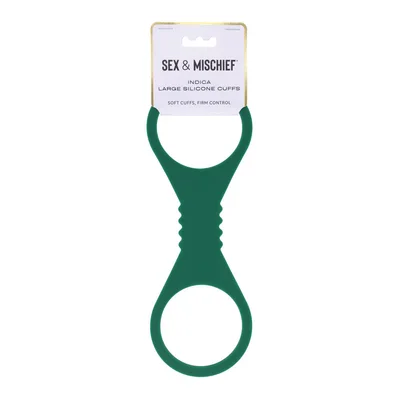 sex mischief indica large silicone cuffs green large restraints