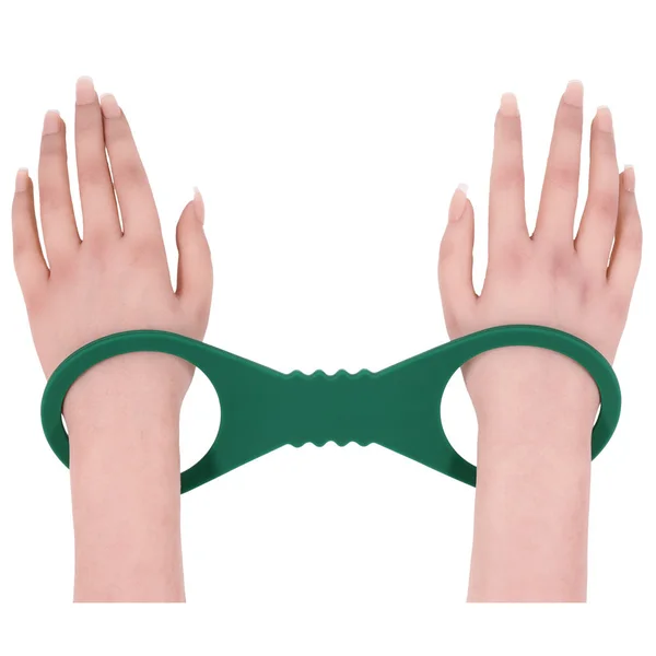 Sex & Mischief Indica Large Silicone Cuffs - Green Large Restraints — image 3 of 9