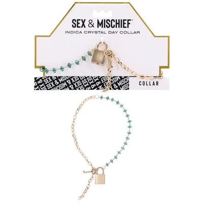 sex mischief indica crystal day collar goldemerald lockable collar