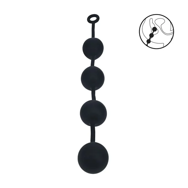 LEVELZ Round Anal Balls - XXL - 60mm - Black 52.5 cm XXL Anal Beads — image 2 of 7