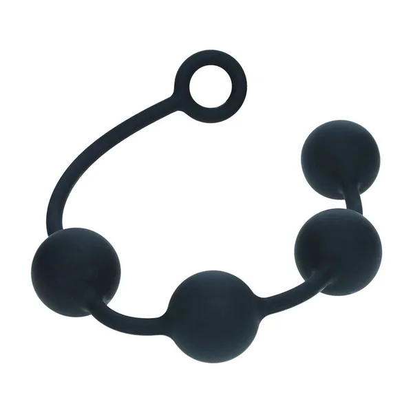 LEVELZ Round Anal Balls - XL - 50mm - Black 46.5 cm XL Anal Beads — image 3 of 6