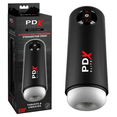 pdx elite moto milker usb rechargeable thrusting vibrating auto stroker