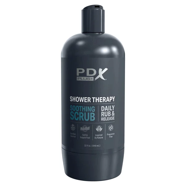 PDX Plus Shower Therapy - Soothing Scrub - Flesh - Flesh Discreet Vagina Stroker with Suction Base — image 3 of 7