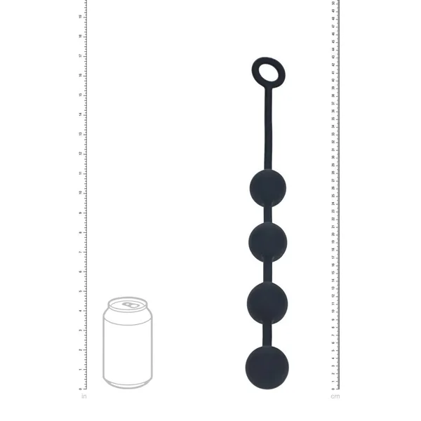 LEVELZ Round Silicone Anal Balls - L - 40mm - Black 40.5 cm Large Anal Beads — image 4 of 6