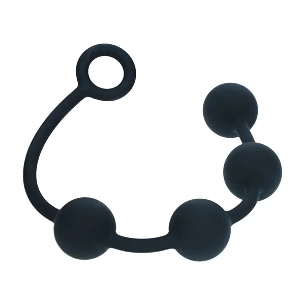 LEVELZ Round Silicone Anal Balls - L - 40mm - Black 40.5 cm Large Anal Beads — image 3 of 6