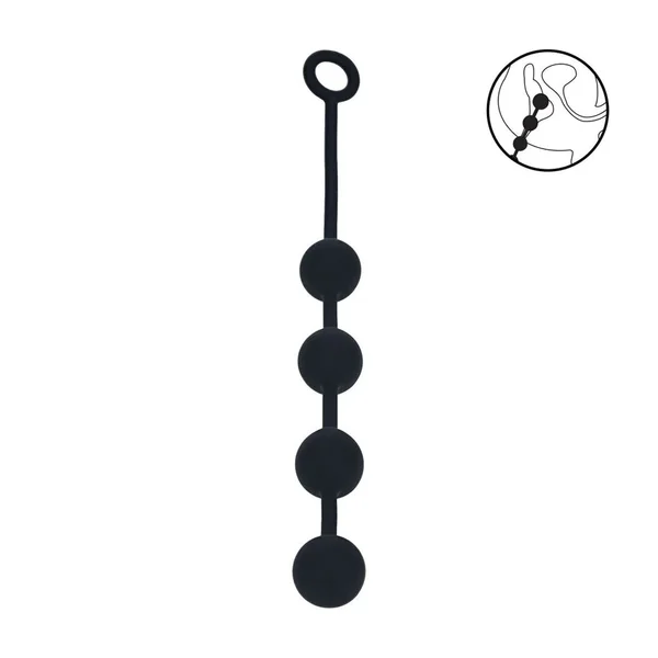 LEVELZ Round Silicone Anal Balls - L - 40mm - Black 40.5 cm Large Anal Beads — image 2 of 6