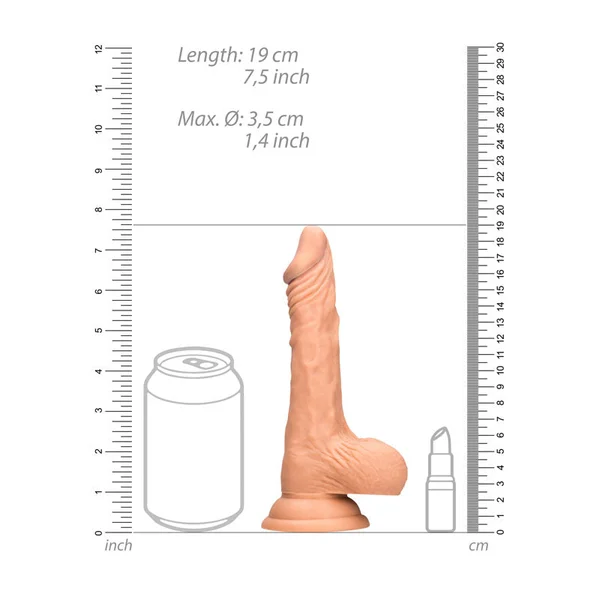 REALROCK 7'' Realistic Dildo With Balls - Flesh 17.8 cm Dong — image 9 of 9