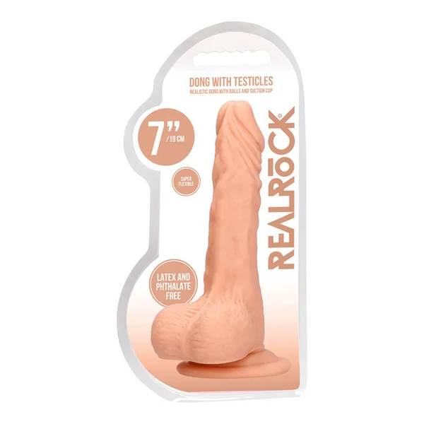 REALROCK 7'' Realistic Dildo With Balls - Flesh 17.8 cm Dong — image 8 of 9
