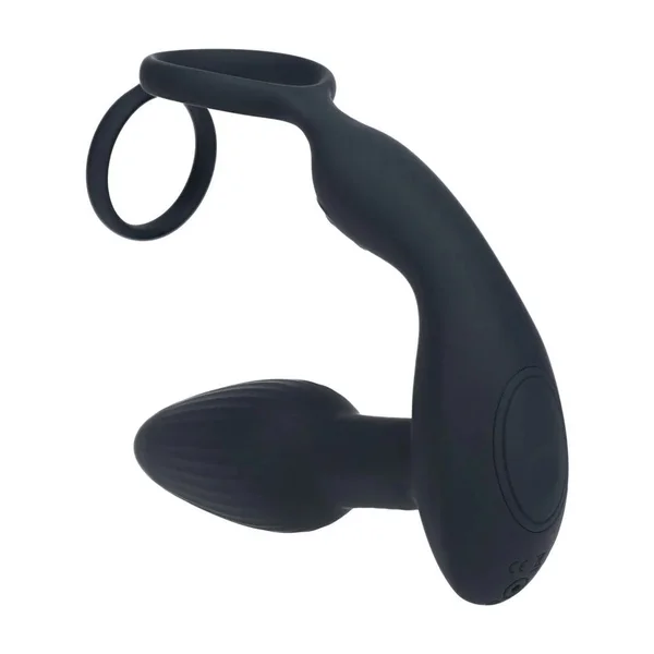 LEVELZ Dual Vibrating Prostate Stimulator with Cock Ring - Black USB Rechargeable Vibrating Butt Plug with Cock Ring — image 4 of 8