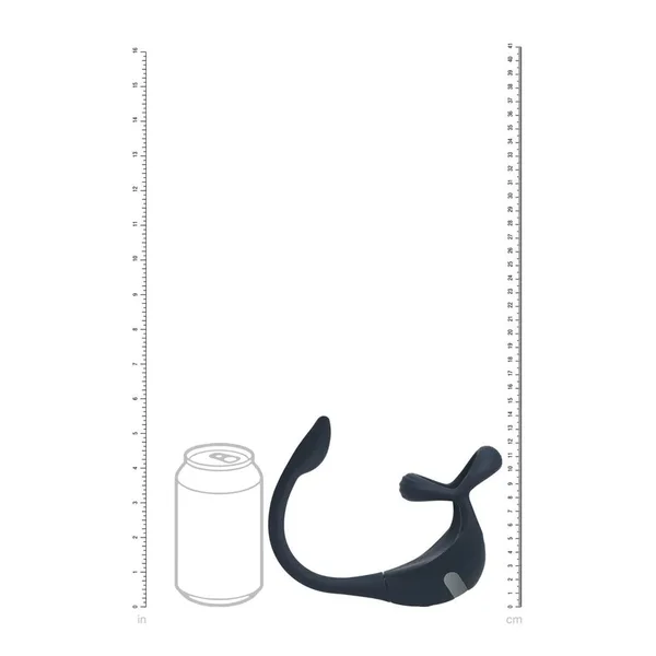 LEVELZ Remote Controlled Vibrating TriO Cock Ring with Prostate Stimulator - Black USB Rechargeable Vibrating Cock Ring with Anal Plug — image 6 of 9
