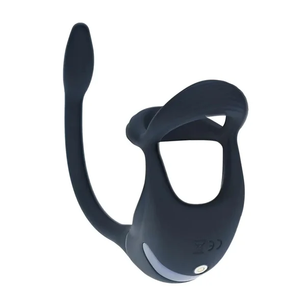 LEVELZ Remote Controlled Vibrating TriO Cock Ring with Prostate Stimulator - Black USB Rechargeable Vibrating Cock Ring with Anal Plug — image 4 of 9