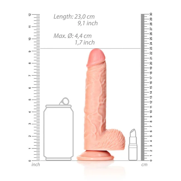 REALROCK Straight Realistic Dildo with Balls - 20.5 cm - Flesh 20.5 cm (8'') Dong — image 8 of 8
