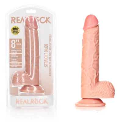 realrock straight realistic dildo with balls 205 cm flesh 205 cm 8 dong