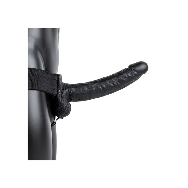 REALROCK Hollow Strapon with Balls - 23 cm Black - Black 23 cm Hollow Strap-On — image 3 of 9