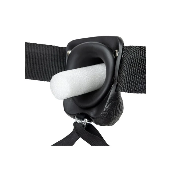 REALROCK Hollow Strapon with Balls - 23 cm Black - Black 23 cm Hollow Strap-On — image 7 of 9