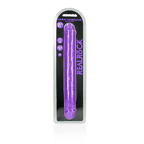 REALROCK 38 cm Double Dong Glow - Purple - Purple 38 cm (15'') Double Dong — image 7 of 7