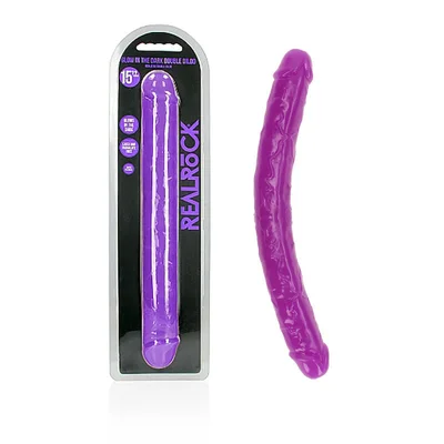realrock 38 cm double dong glow purple purple 38 cm 15 double dong