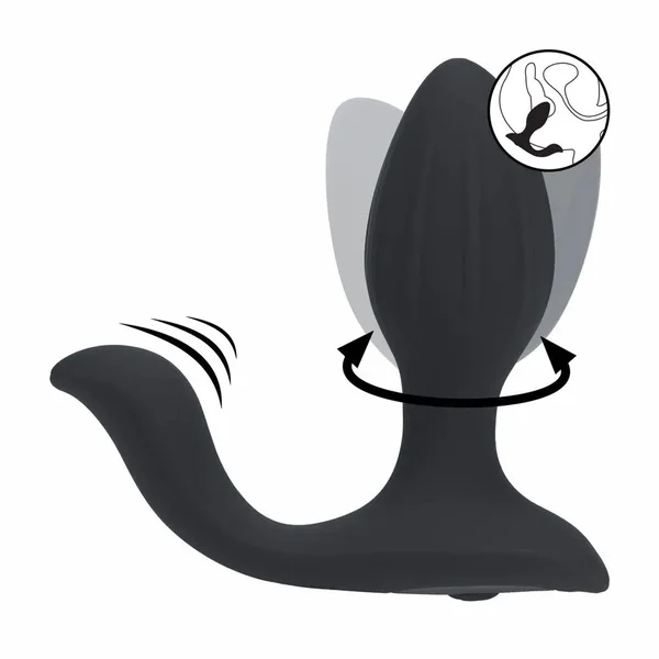 LEVELZ Vibrating & Rotating Anal Plug with Ball Stimulator - Black 10.7 cm USB Rechargeable Vibrating Butt Plug — image 2 of 8
