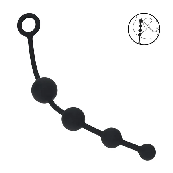 LEVELZ Curved Silicone Anal Beads - Black - Black 29.5 cm Anal Beads — image 2 of 6