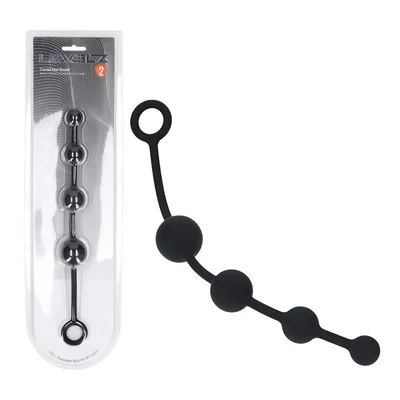 levelz curved silicone anal beads black black 295 cm anal beads