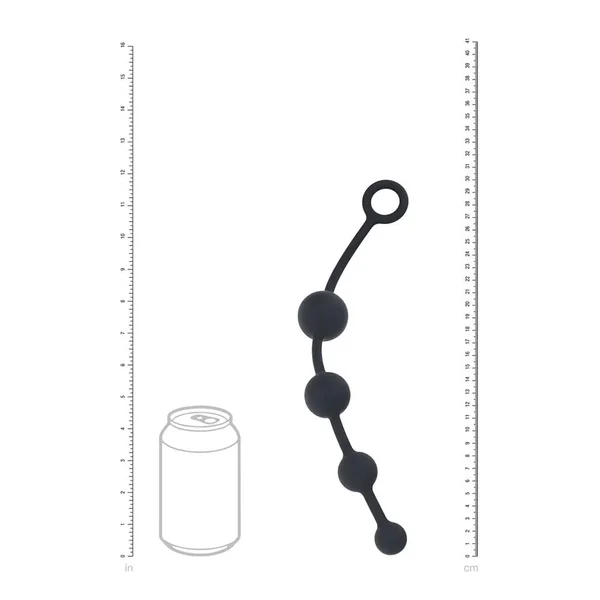 LEVELZ Curved Silicone Anal Beads - Black - Black 29.5 cm Anal Beads — image 3 of 6