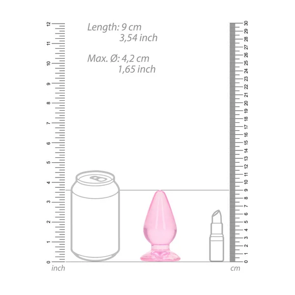 REALROCK 9 cm Anal Plug - Pink - Pink 9 cm (3.5'') Butt Plug — image 4 of 4