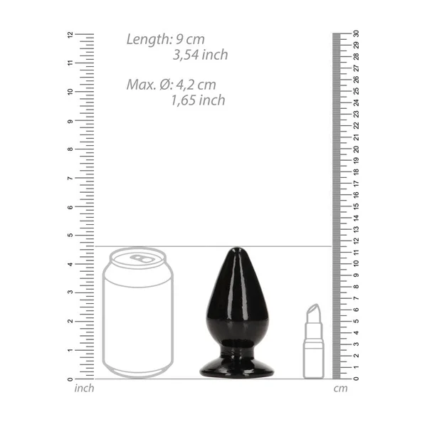 REALROCK 11.5 cm Anal Plug - Black - Black 11.5 cm (4.5'') Butt Plug — image 4 of 4