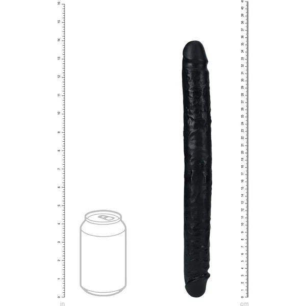 REALROCK 35cm Slim Double Dildo - Black - Black 35 cm (14'') Double Dong — image 5 of 6