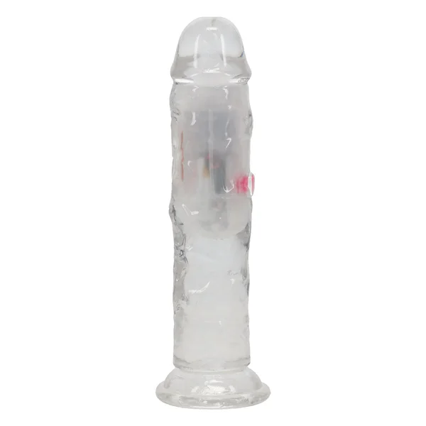 REALROCK 6'' No Balls Wireless Rechargeable LED Vibrating Dong - Clear with LED 16.5 cm USB Rechargeable Vibrating Dong with Remote — image 7 of 8