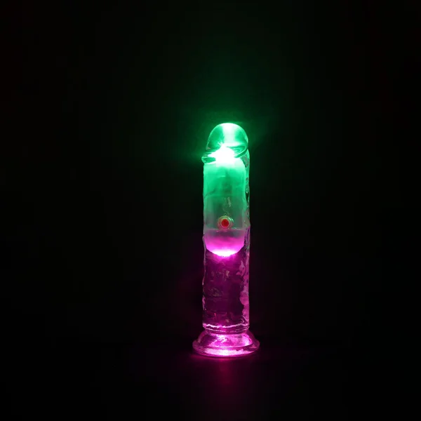 REALROCK 6'' No Balls Wireless Rechargeable LED Vibrating Dong - Clear with LED 16.5 cm USB Rechargeable Vibrating Dong with Remote — image 3 of 8