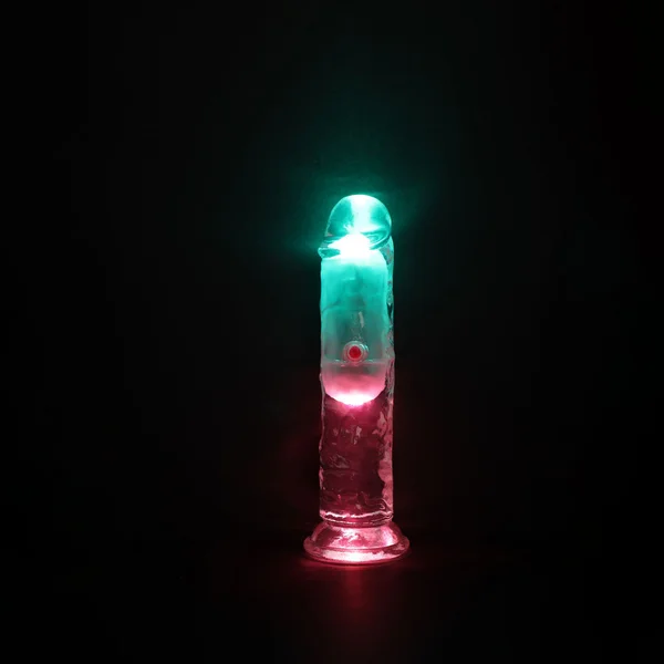 REALROCK 6'' No Balls Wireless Rechargeable LED Vibrating Dong - Clear with LED 16.5 cm USB Rechargeable Vibrating Dong with Remote — image 2 of 8
