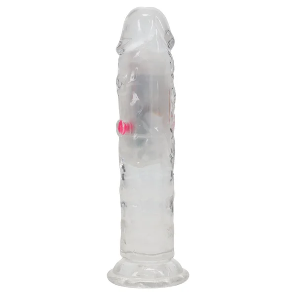 REALROCK 6'' No Balls Wireless Rechargeable LED Vibrating Dong - Clear with LED 16.5 cm USB Rechargeable Vibrating Dong with Remote — image 4 of 8