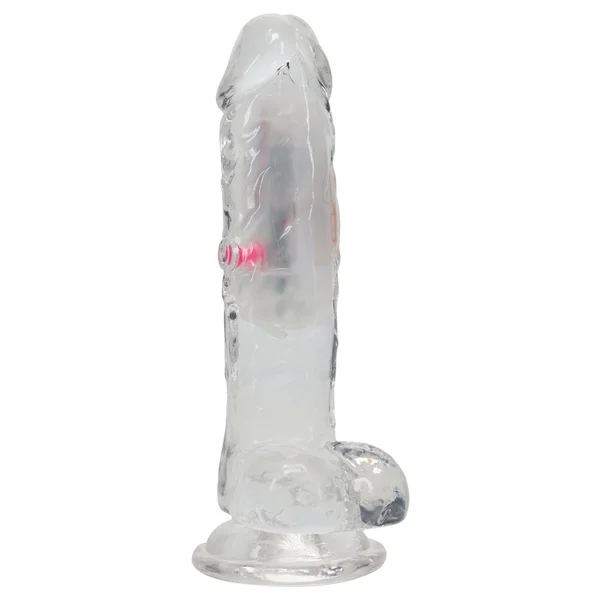 REALROCK 6'' with Balls Wireless Rechargeable LED Vibrating Dong - Clear with LED 16.2 cm USB Rechargeable Vibrating Dong with Remote — image 6 of 8