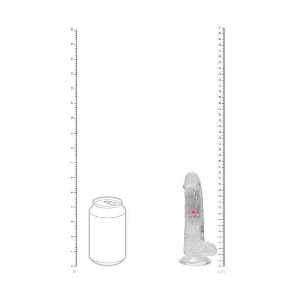 REALROCK 6'' with Balls Wireless Rechargeable LED Vibrating Dong - Clear with LED 16.2 cm USB Rechargeable Vibrating Dong with Remote — image 8 of 8