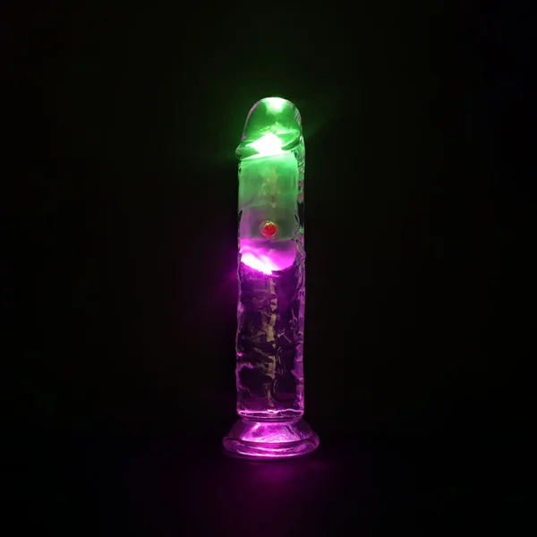 REALROCK 7'' No Balls Wireless Rechargeable LED Vibrating Dong - Clear with LED 20 cm USB Rechargeable Vibrating Dong with Remote — image 2 of 8