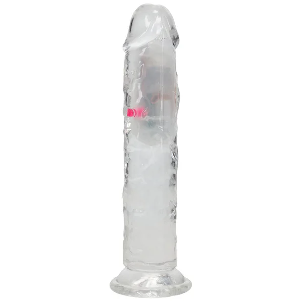REALROCK 7'' No Balls Wireless Rechargeable LED Vibrating Dong - Clear with LED 20 cm USB Rechargeable Vibrating Dong with Remote — image 6 of 8