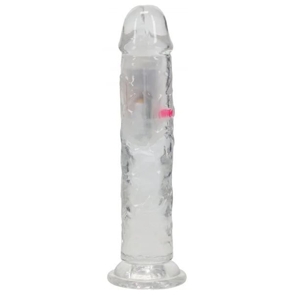 REALROCK 7'' No Balls Wireless Rechargeable LED Vibrating Dong - Clear with LED 20 cm USB Rechargeable Vibrating Dong with Remote — image 4 of 8