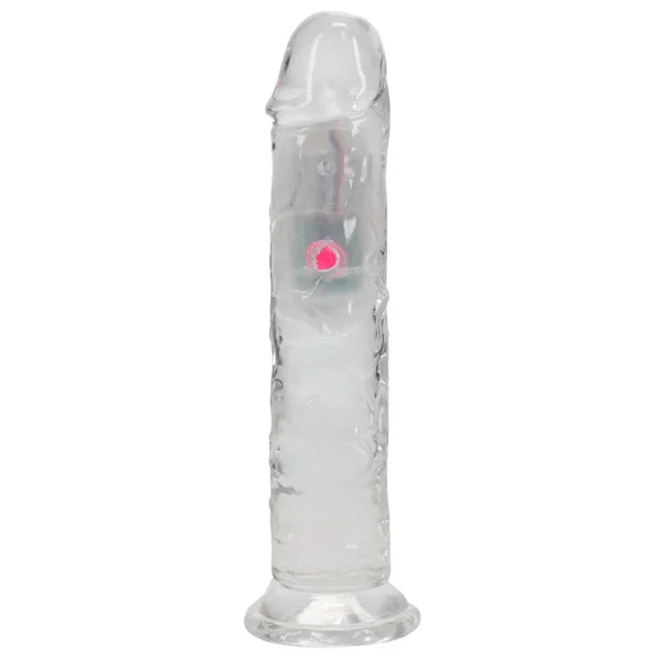 REALROCK 7'' No Balls Wireless Rechargeable LED Vibrating Dong - Clear with LED 20 cm USB Rechargeable Vibrating Dong with Remote — image 7 of 8