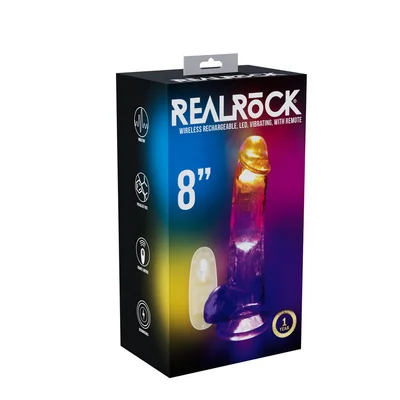 realrock 8 with balls wireless rechargeable led vibrating dong clear with led 225 cm usb rechargeable vibrating dong with remote