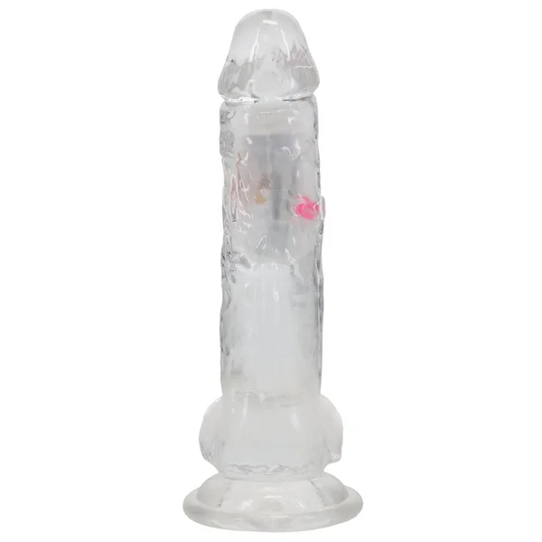REALROCK 8'' with Balls Wireless Rechargeable LED Vibrating Dong - Clear with LED 22.5 cm USB Rechargeable Vibrating Dong with Remote — image 7 of 8