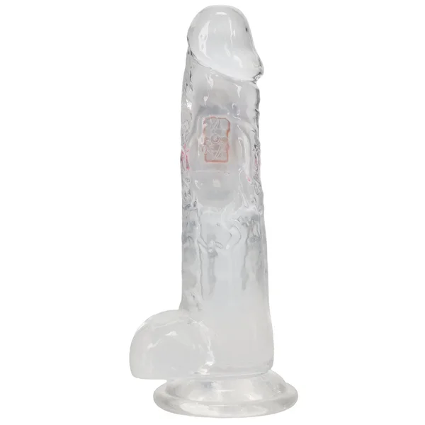 REALROCK 8'' with Balls Wireless Rechargeable LED Vibrating Dong - Clear with LED 22.5 cm USB Rechargeable Vibrating Dong with Remote — image 6 of 8