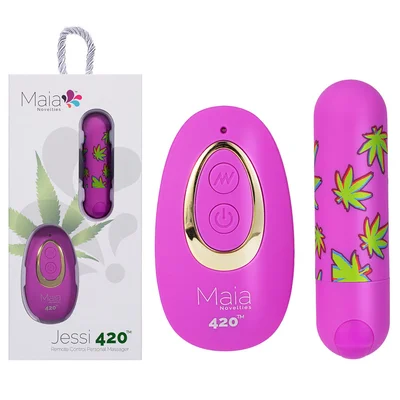 maia jessi 420 remote purple 76 cm usb rechargeable bullet with wireless remote