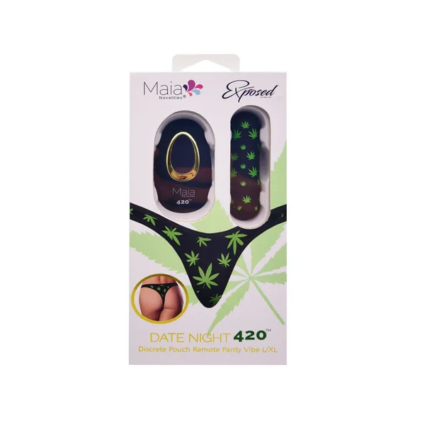 Maia DATE NIGHT 420 PANTY VIBE - S/M - Black S/M 420 Panty with Black USB Rechargeable Bullet & Remote — image 5 of 5