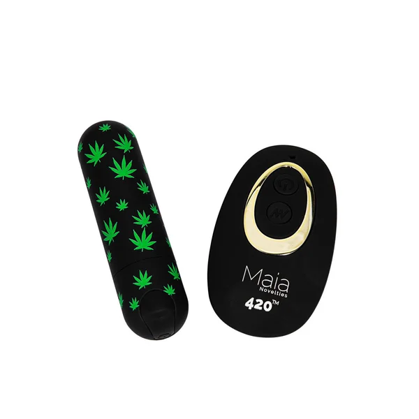 Maia DATE NIGHT 420 PANTY VIBE - S/M - Black S/M 420 Panty with Black USB Rechargeable Bullet & Remote — image 4 of 5