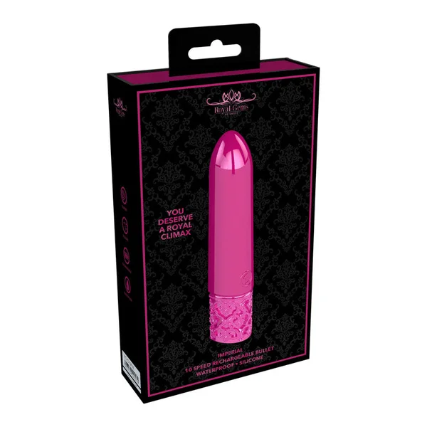 ROYAL GEMS Imperial - Silicone Rechargeable Bullet - Pink 10 cm USB Rechargeable Bullet — image 5 of 6