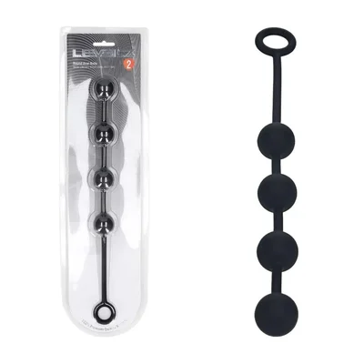 levelz round silicone anal balls m 20mm black 32 cm medium anal balls