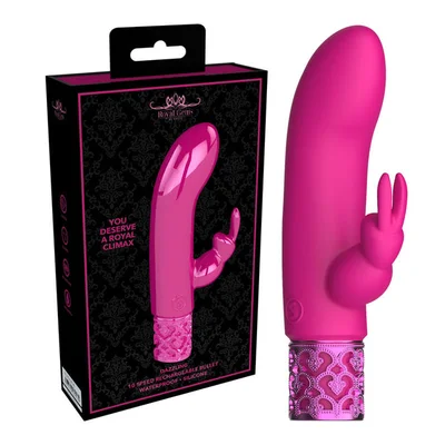 royal gems dazzling silicone rechargeable bullet pink 12 cm usb rechargeable bullet