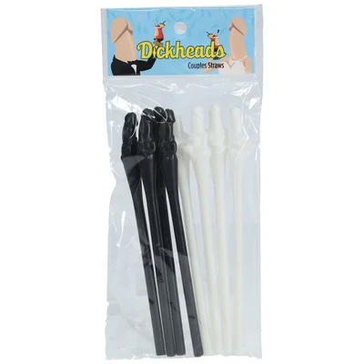 s line the dickheads couples straws blackwhite blackwhite novelty straws 8 pack